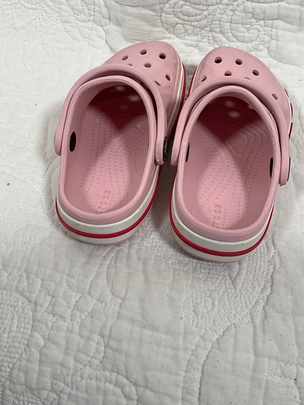 CROCS Kids' Light Pink Classic Clog with Pink & White Trim